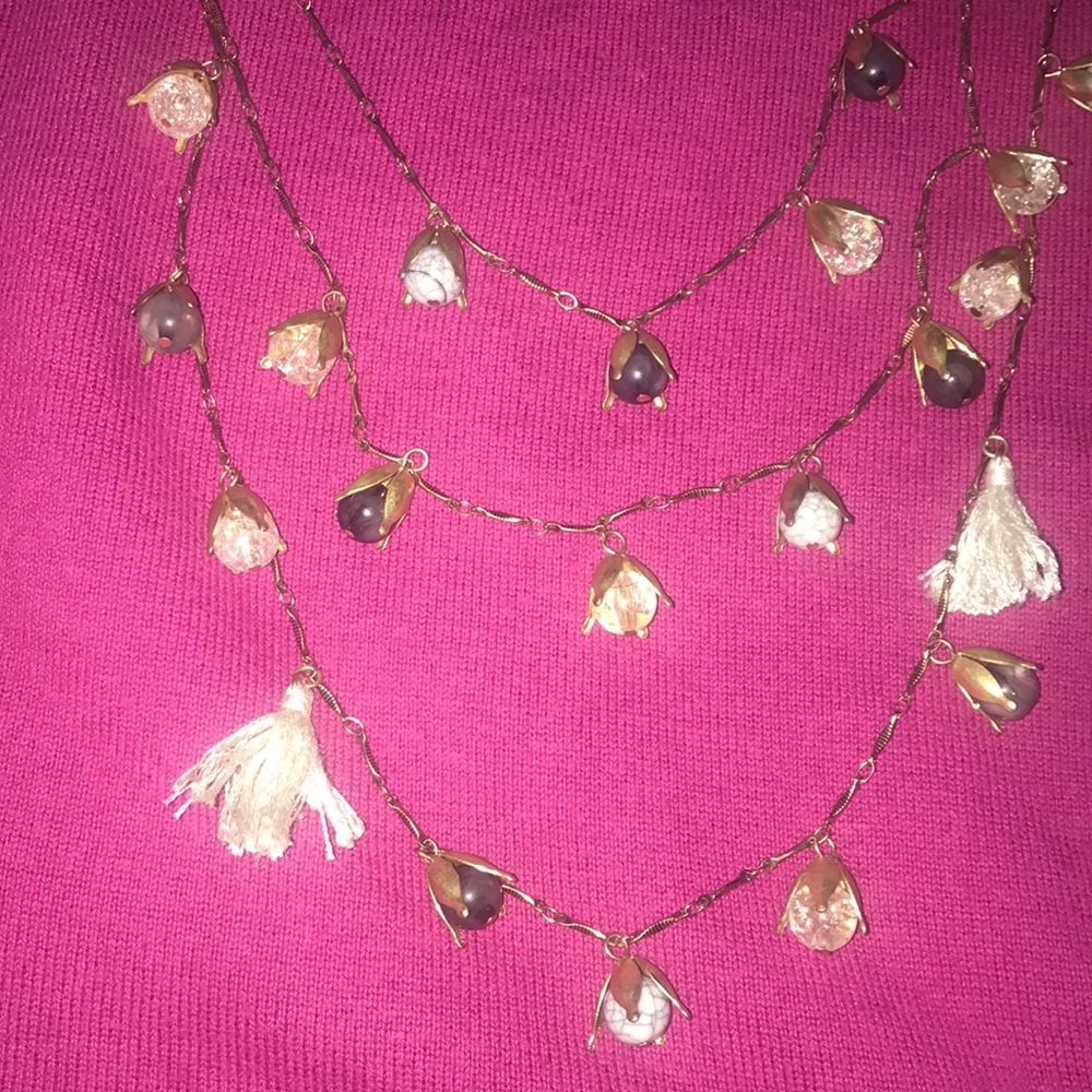 Tassel and bead necklace